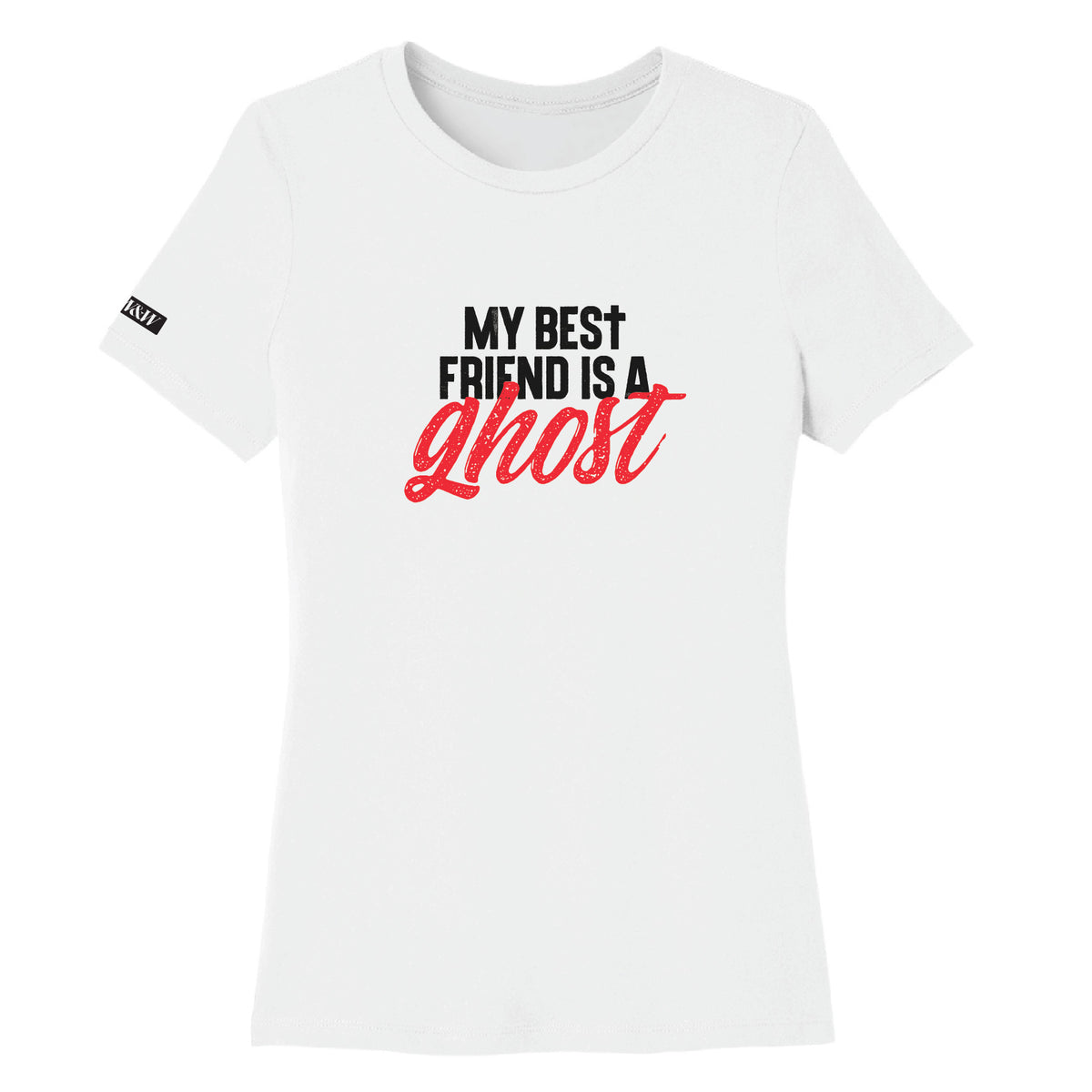 My Best Friend is a Ghost - Premium Womens Crewneck T-shirt