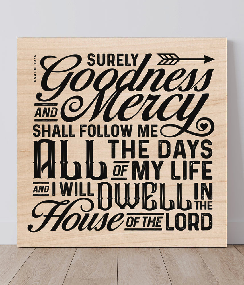 Good Mercy Wood Print - Goodness & Mercy – waterandword