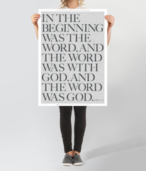All The Words Jesus Spoke - PREMIUM Fine Art Poster - Bible Black