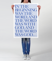 All The Words Jesus Spoke - PREMIUM Fine Art Poster - Revelatory Blue